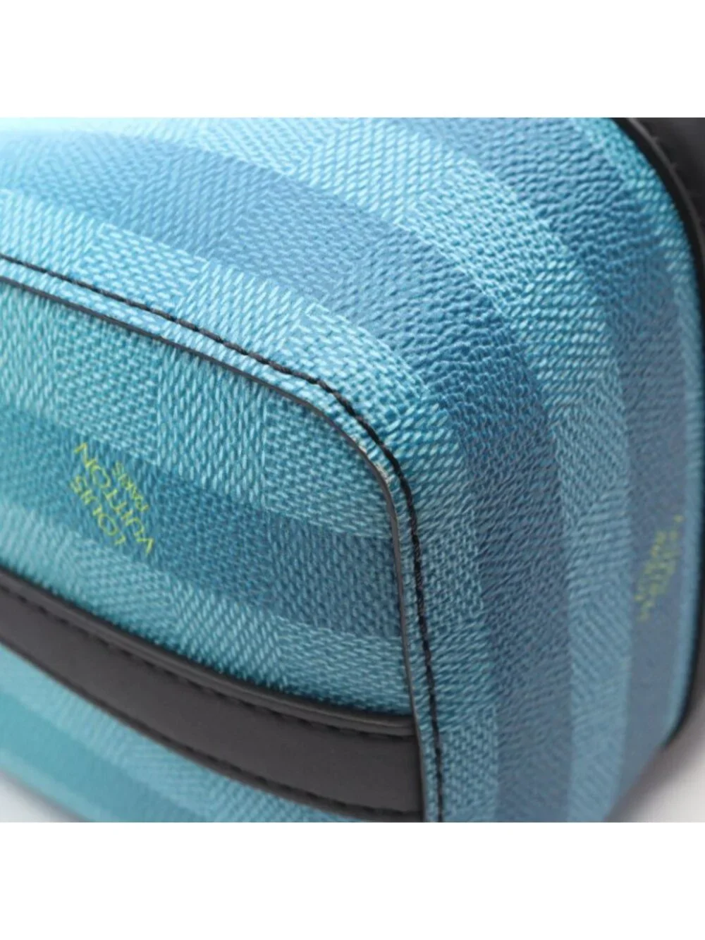 Louis Vuitton Shoulder Bag City Keepall Damier Stripe Blue Vert Leather